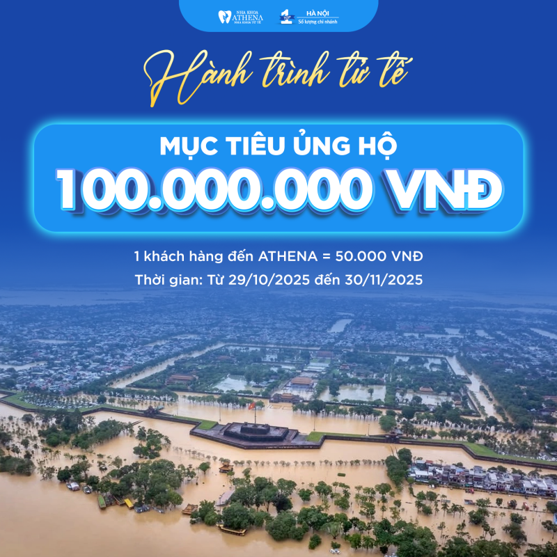 NHA KHOA ATHENA ỦNG HỘ VÙNG LŨ – HÀNH TRÌNH TỬ TẾ LAN TỎA YÊU THƯƠNG 2025